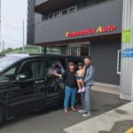 車椅子のまま乗り降りができるようにするためのスロープがついた、ステップワゴンスパーダ（ホンダ）の福祉車両